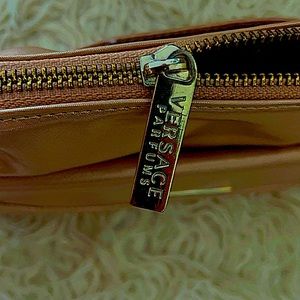 VERSACE Parfums Gold Makeup Cosmetics Bag authentic shimmer case